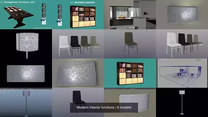 Modern Interior furniture 3D Model Collection