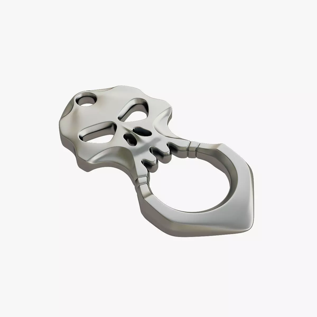 Brass knuckles skull 3D print model_0