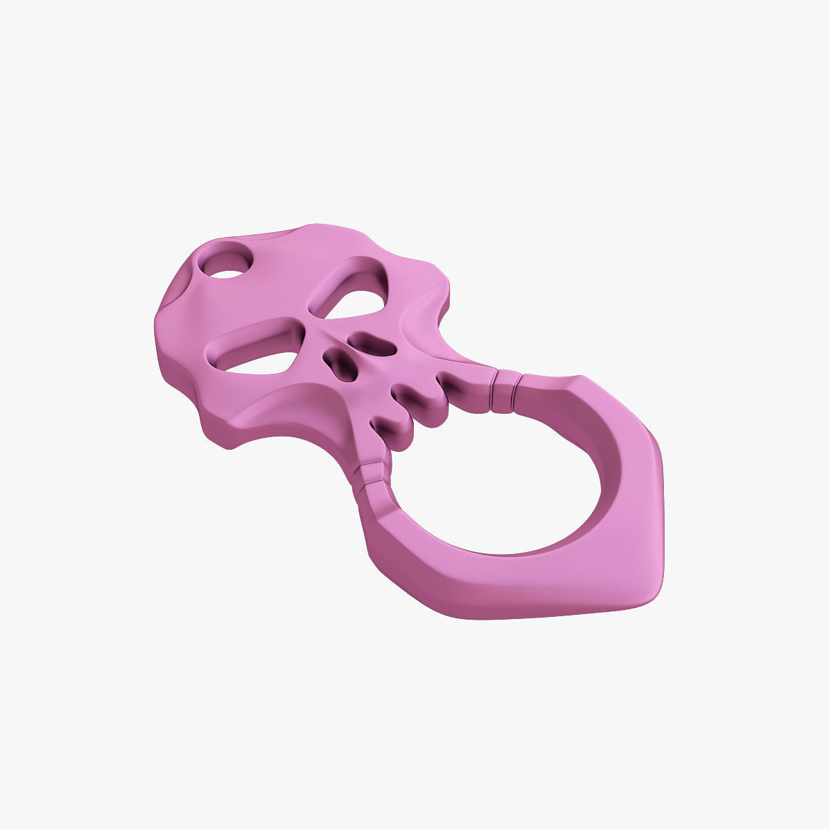 Brass knuckles skull 3D print model_2