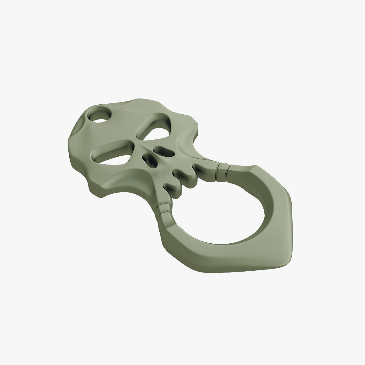 Brass knuckles skull 3D print model_1