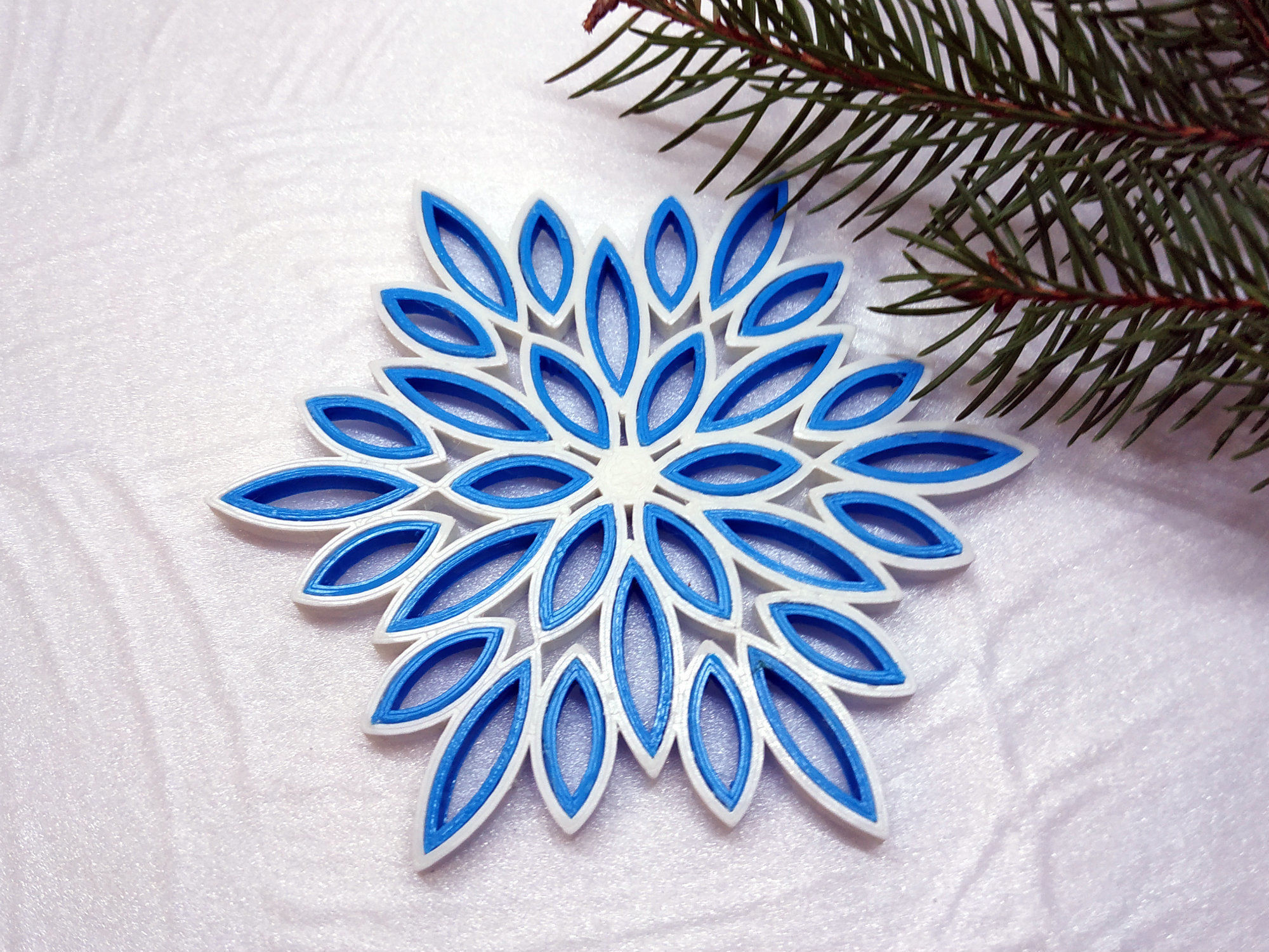 Multicolor snowflake  3d printed quilling Free 3D print model_8