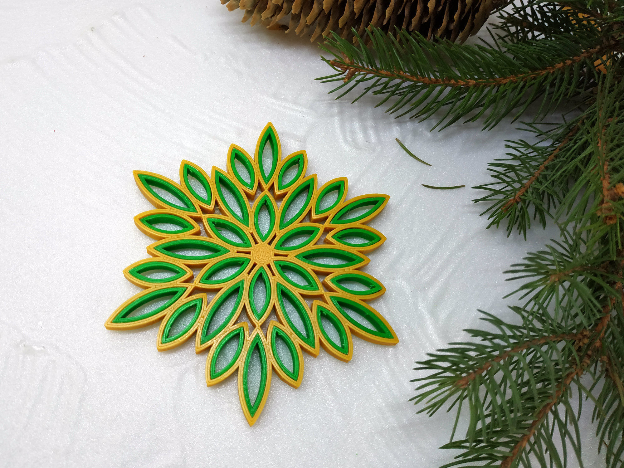 Multicolor snowflake  3d printed quilling Free 3D print model_10