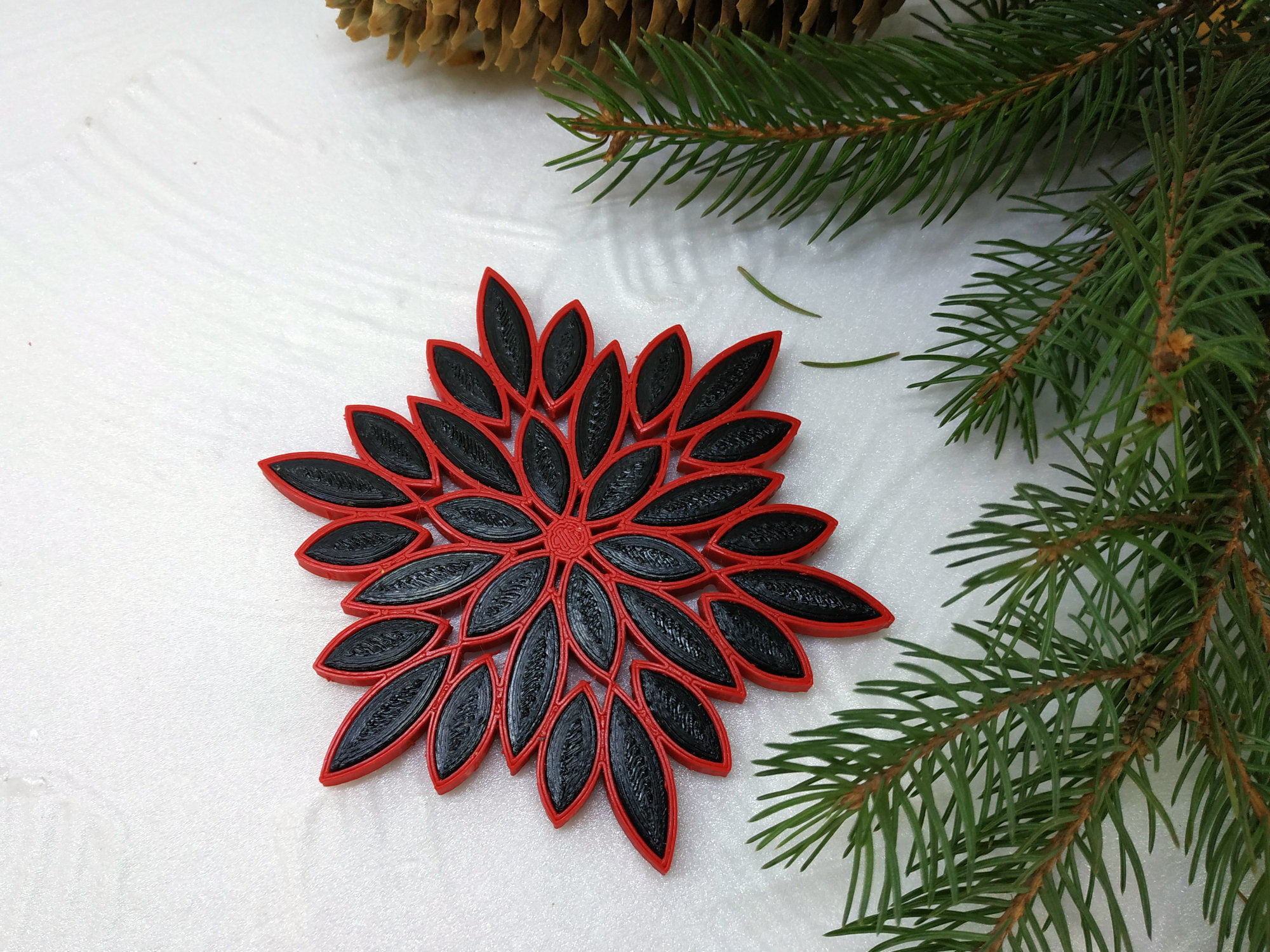 Multicolor snowflake  3d printed quilling Free 3D print model_2