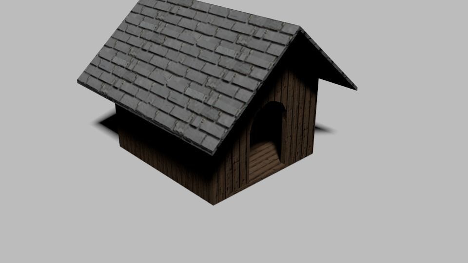 dog kennel Free low-poly 3D model_1
