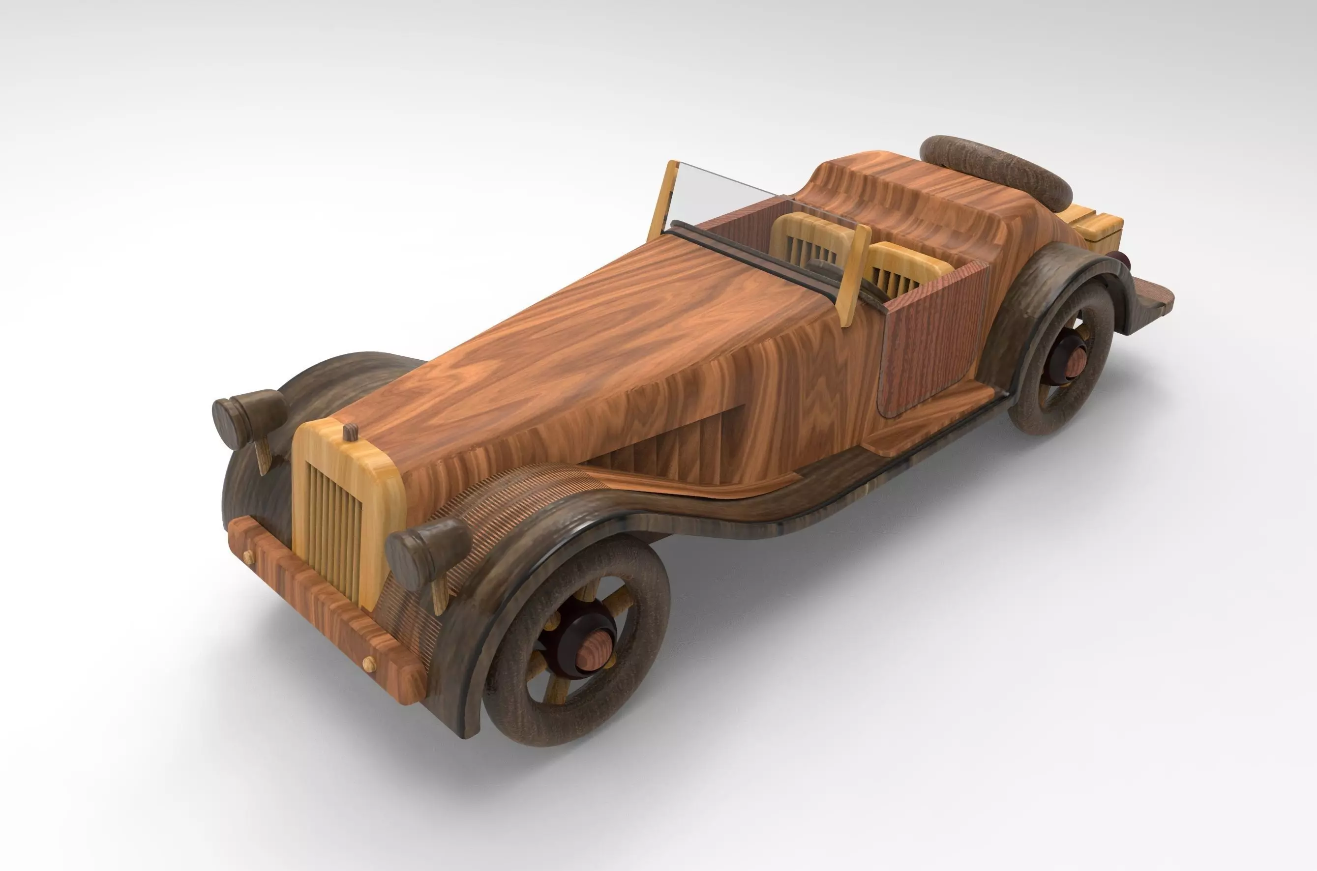 Roadster Wooden Toy Free 3D model