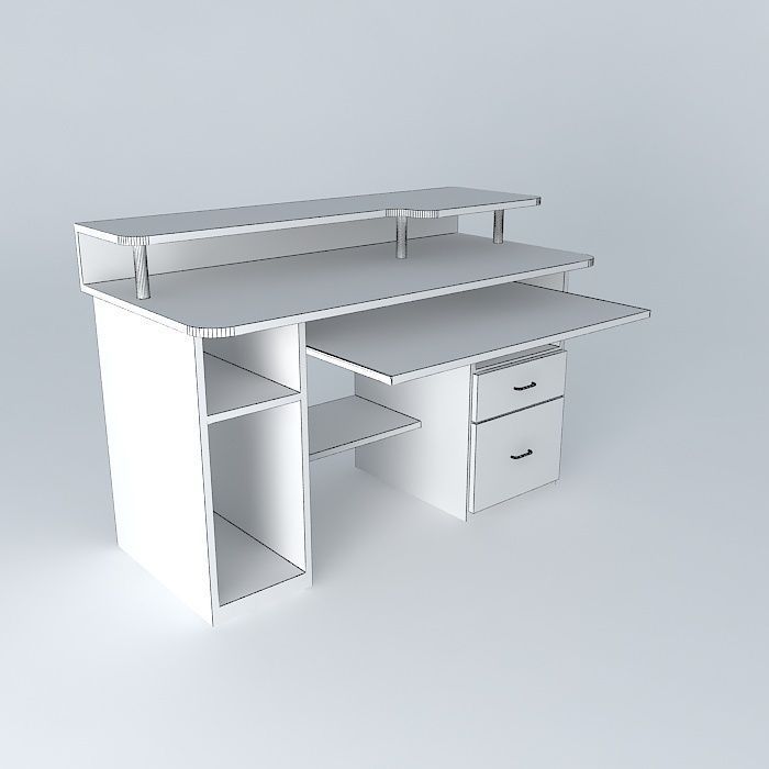 Modern computer desk free 3D model CGTrader