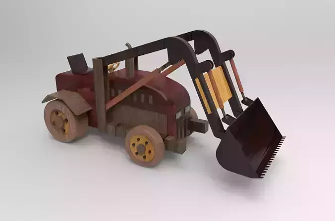 Wooden Wheel Loader Toy