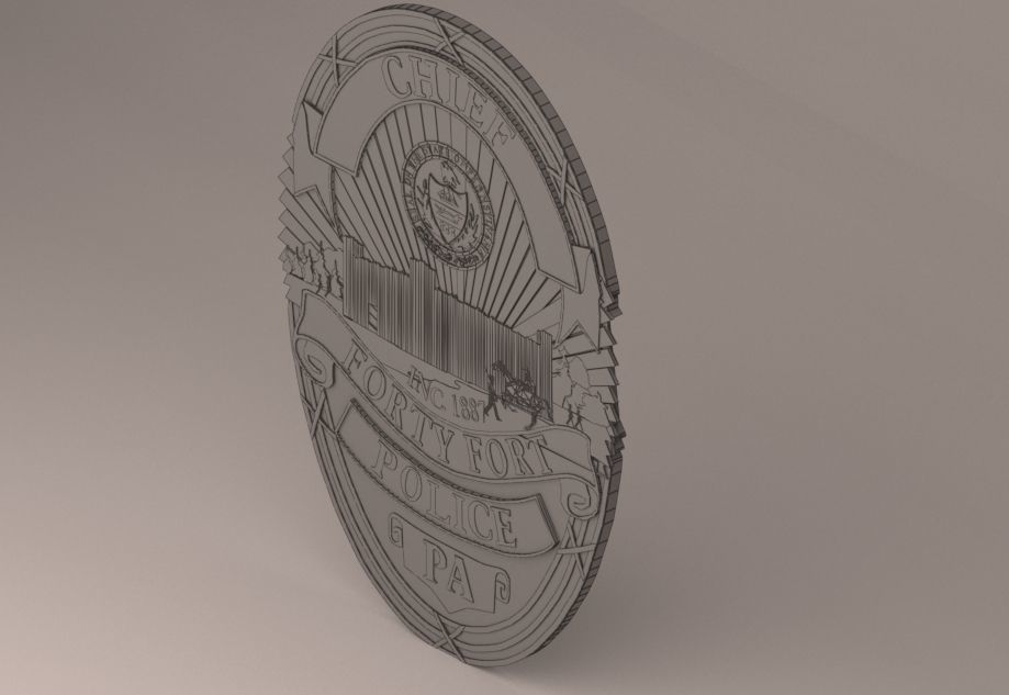 Forty Fort Police Badge 3D print model_5