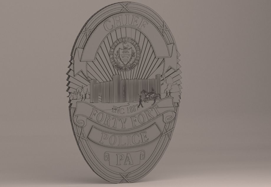 Forty Fort Police Badge 3D print model_1