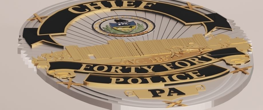 Forty Fort Police Badge 3D print model_2