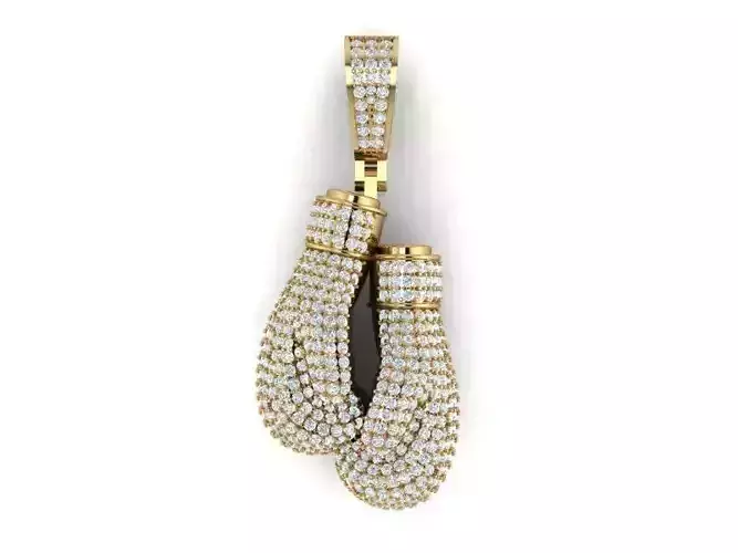 Boxing gloves  with stones pendant  3D print model