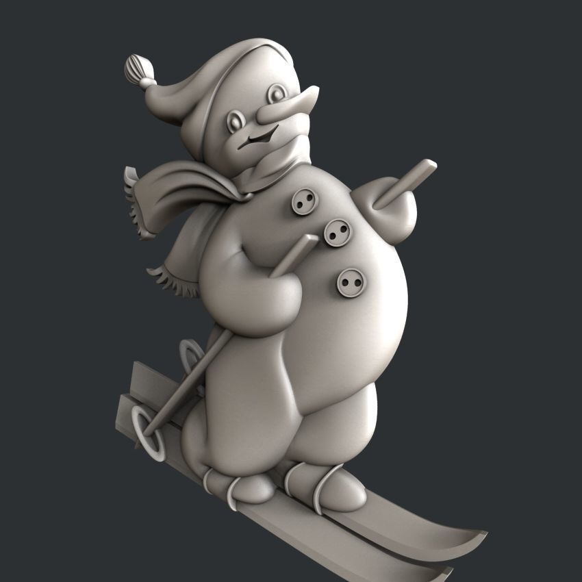 3d STL models for CNC router snowman 3D model_2