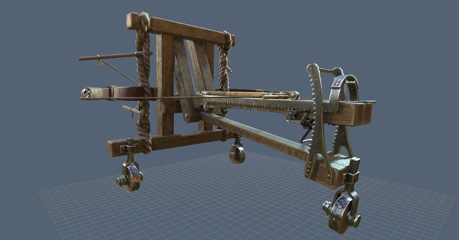 Roman Arrow Ballista -Ancient Archer Low-poly 3D model_4