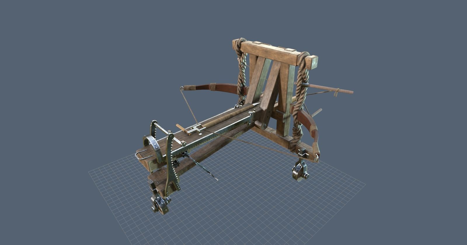 Roman Arrow Ballista -Ancient Archer Low-poly 3D model_1