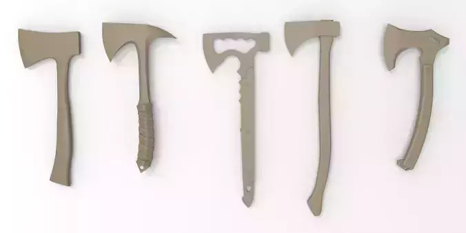 Modern Axe Set 02 Highpoly