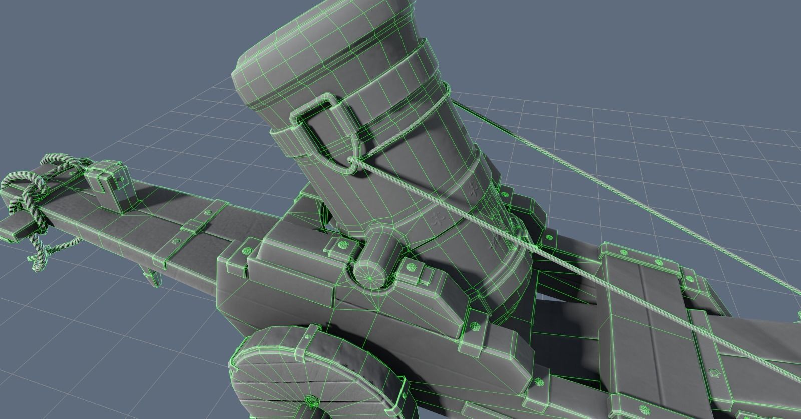 Old Cannon Mortar -Iron Thunder Low-poly 3D model_9