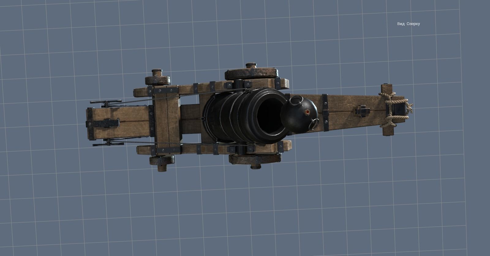 Old Cannon Mortar -Iron Thunder Low-poly 3D model_3