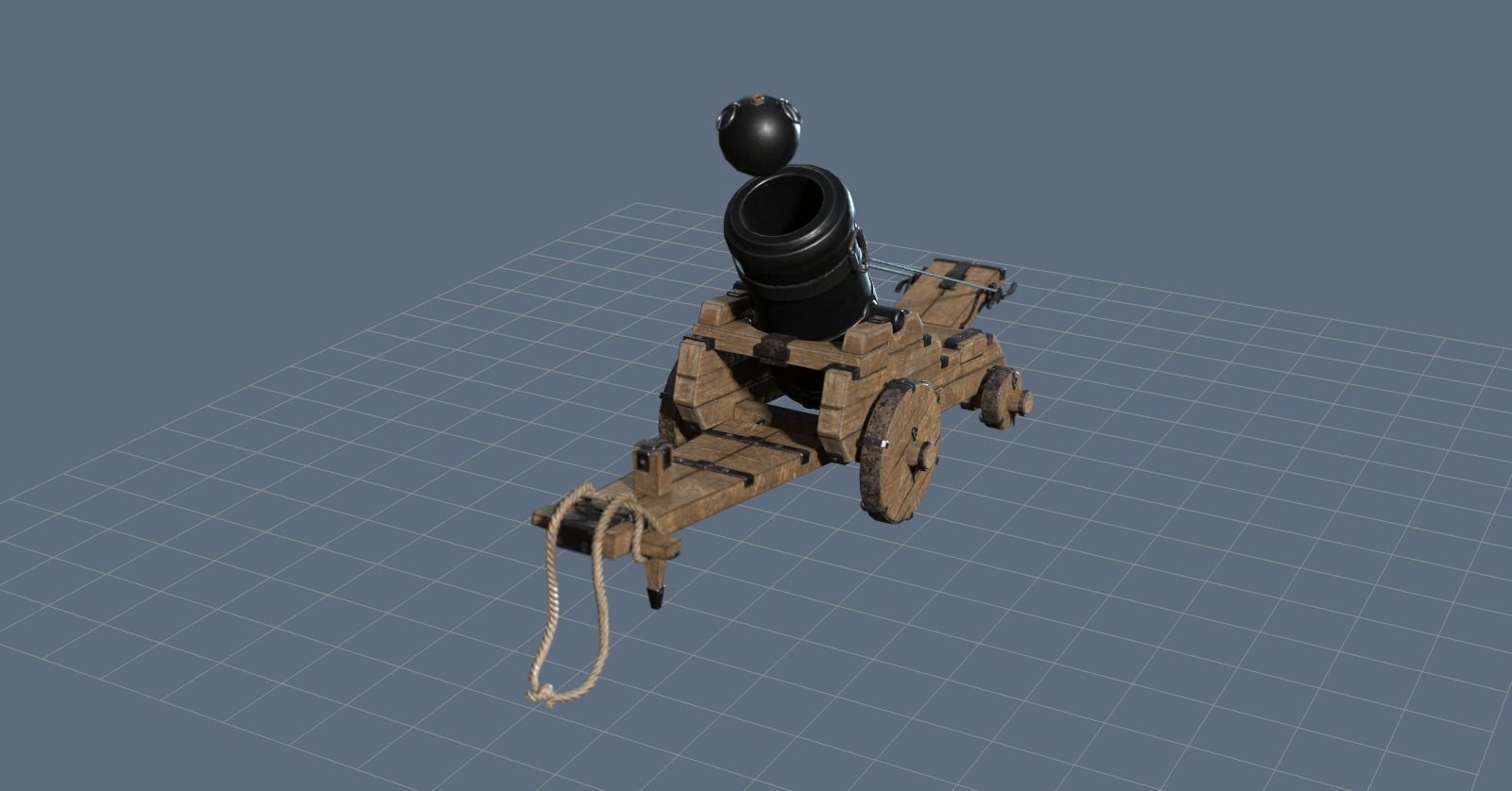 Old Cannon Mortar -Iron Thunder Low-poly 3D model_7