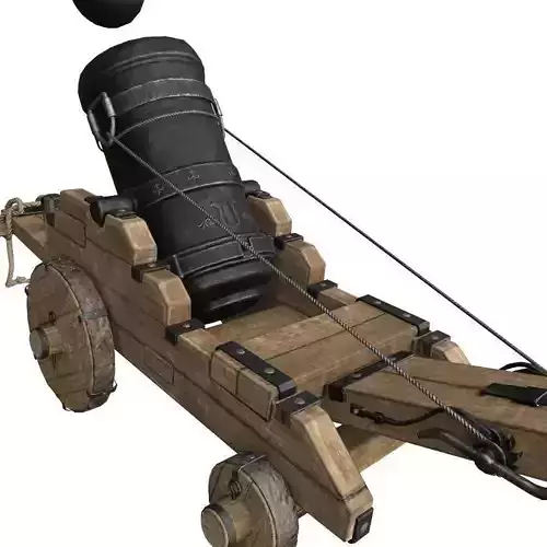 Old Cannon Mortar -Iron Thunder Low-poly 3D model