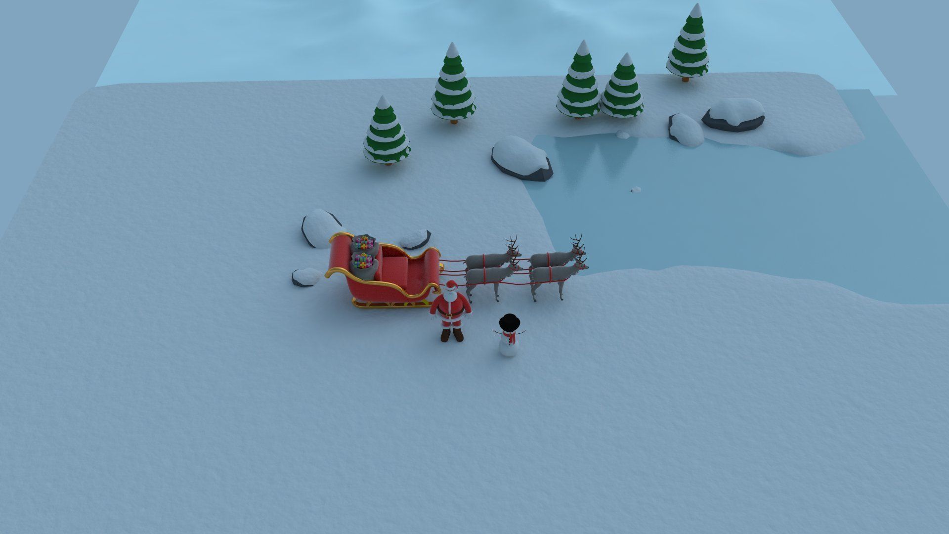 Christmas collection low poly style   Low-poly 3D model_5