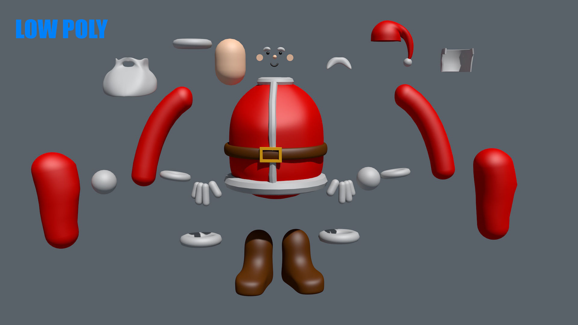 Christmas collection low poly style   Low-poly 3D model_3