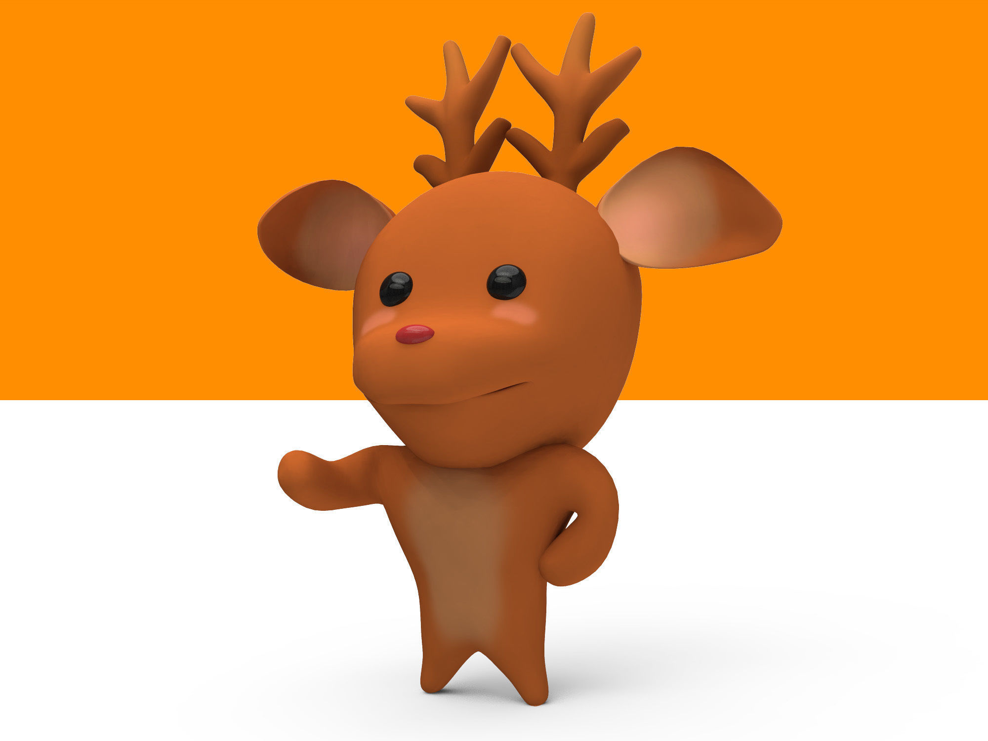 Deer rig Low-poly 3D model_6