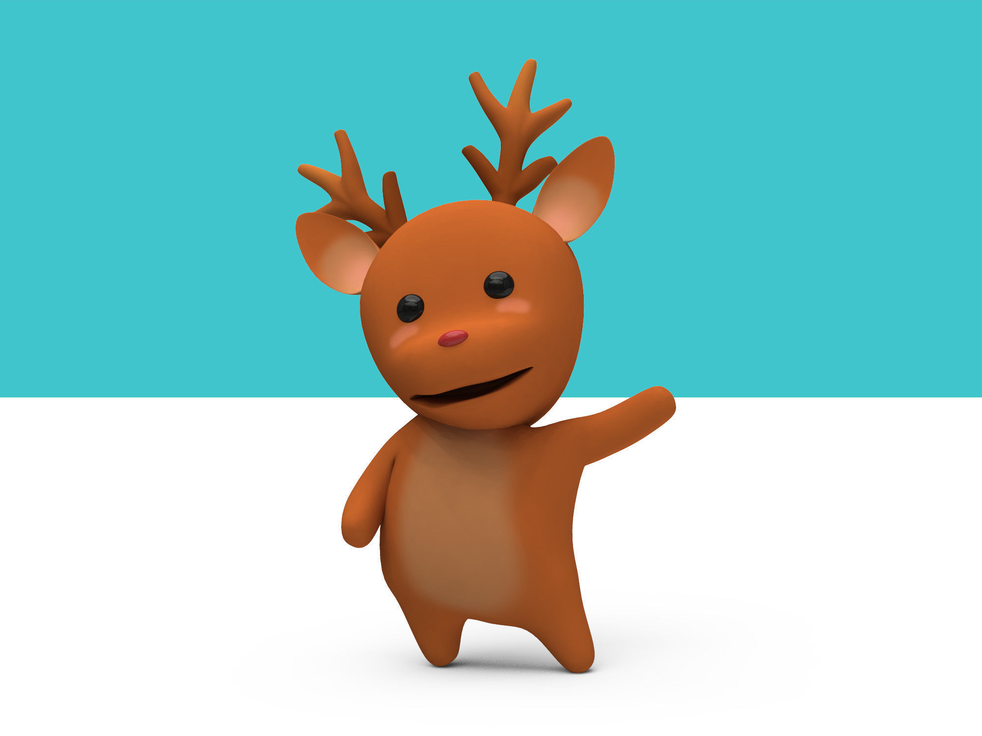 Deer rig Low-poly 3D model_5