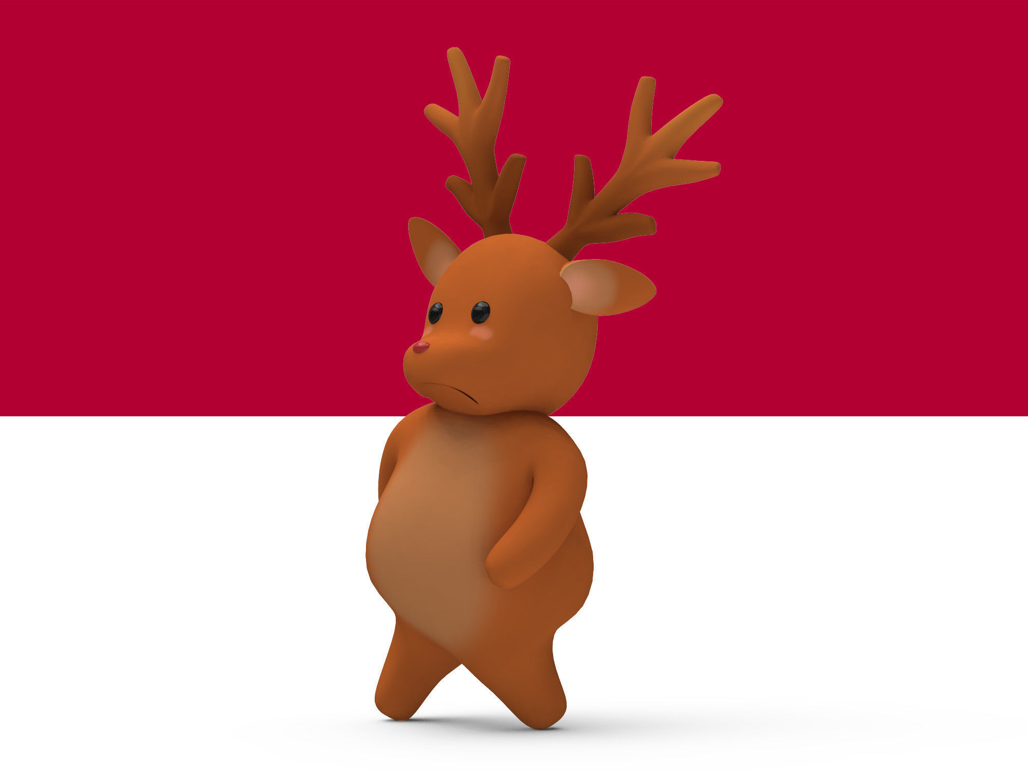 Deer rig Low-poly 3D model_4