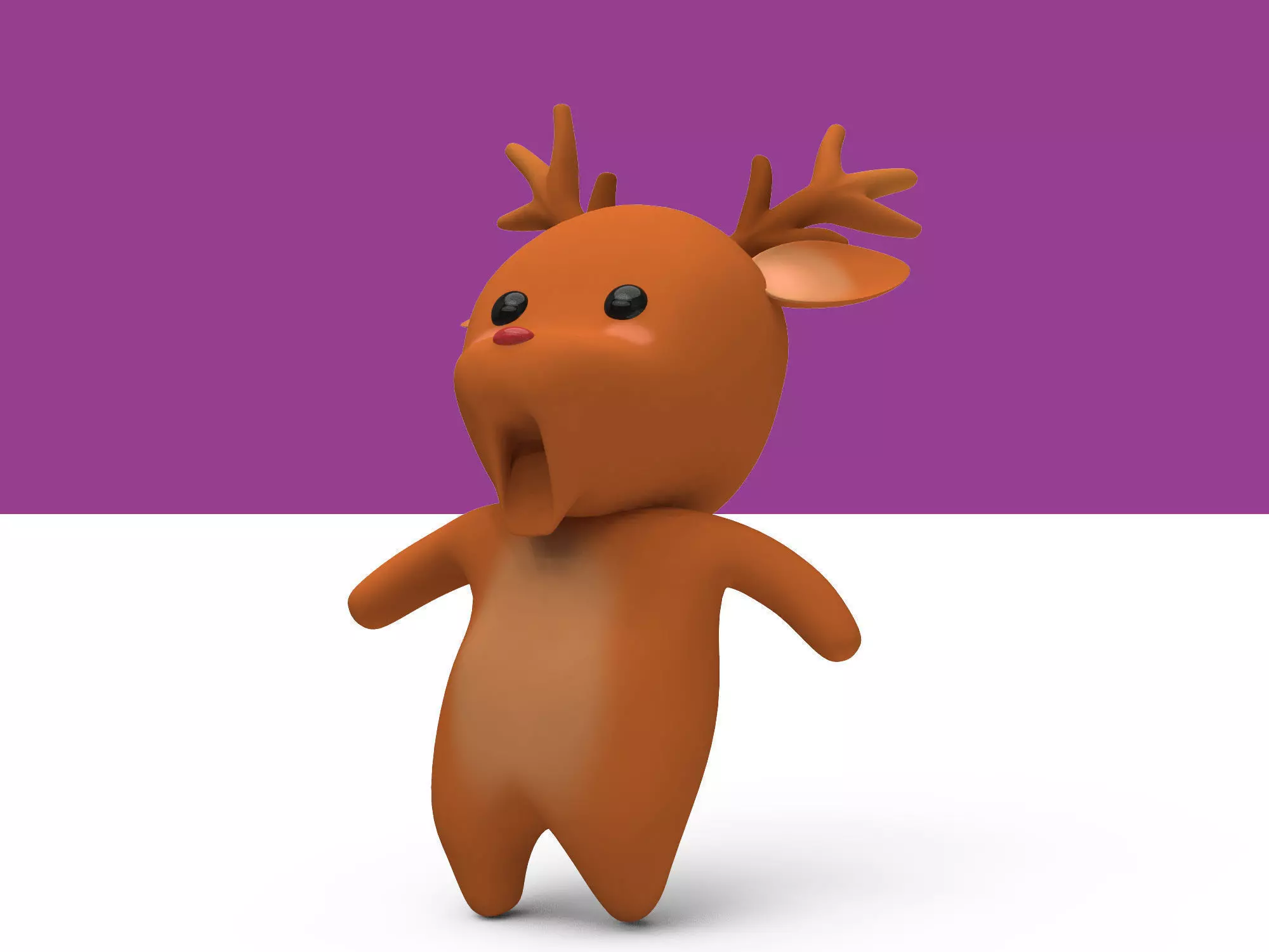 Deer rig Low-poly 3D model_0