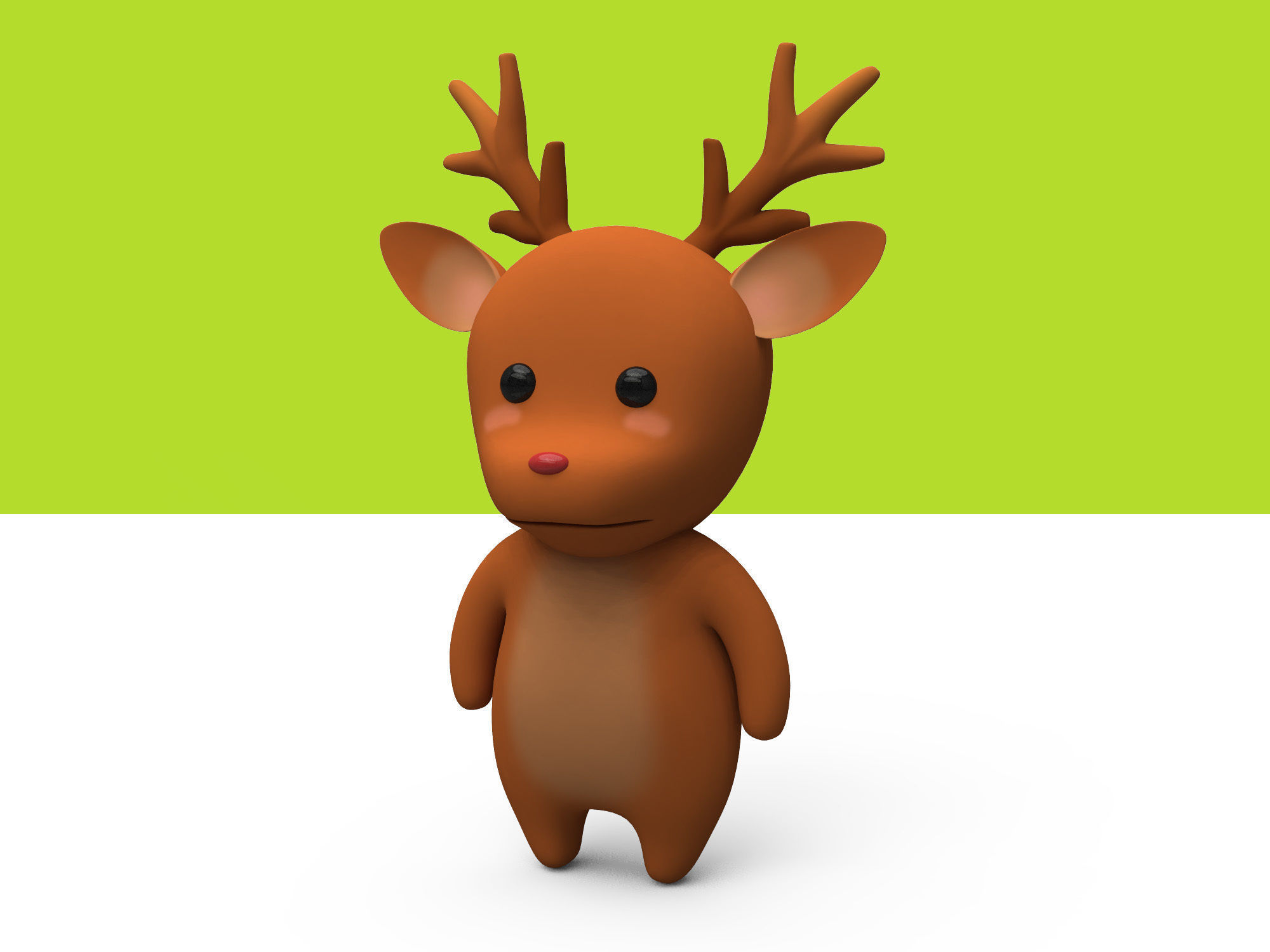 Deer rig Low-poly 3D model_2