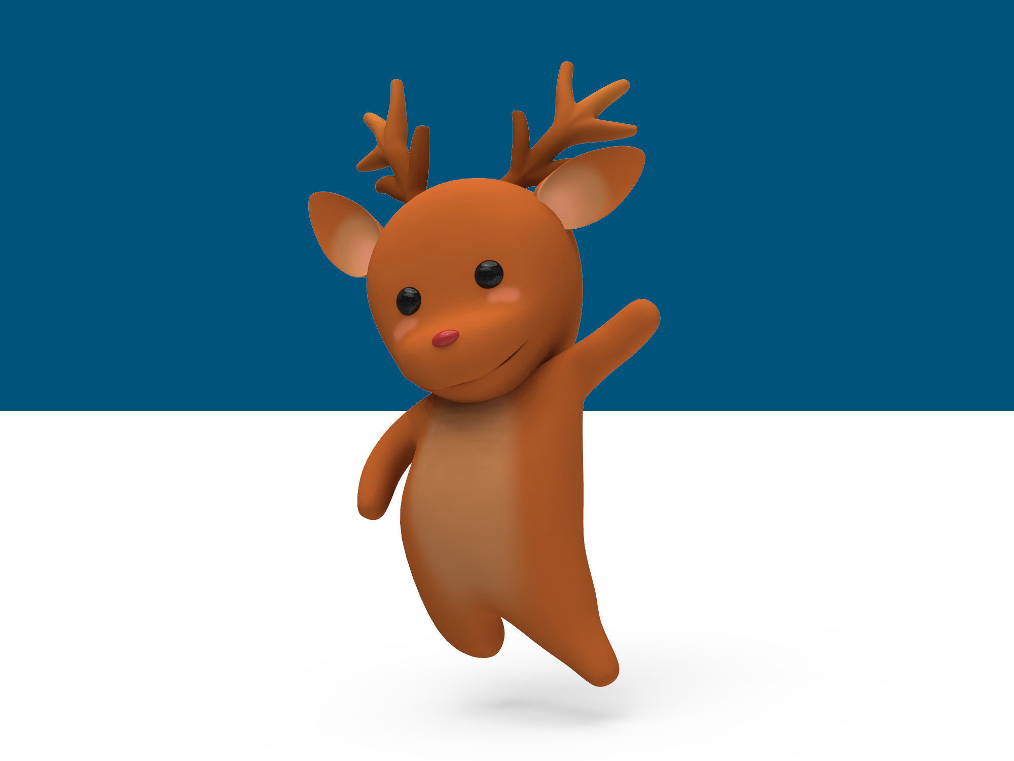Deer rig Low-poly 3D model_3