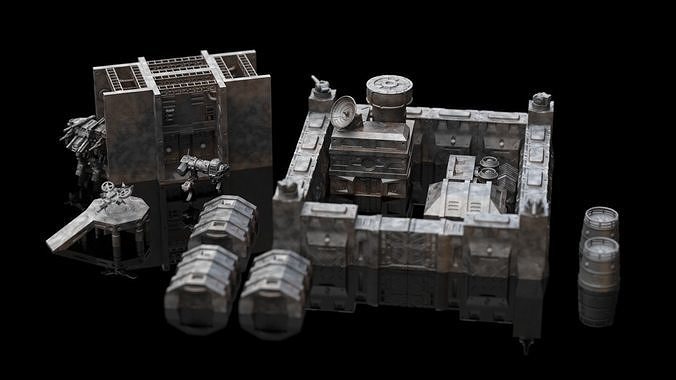 Wargaming Terrain Ultimate Base Building Pack - Sci fi  3D print model