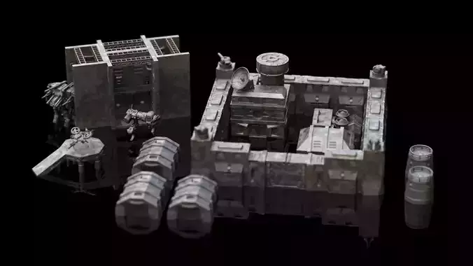Wargaming Terrain Ultimate Base Building Pack - Sci fi  3D print model