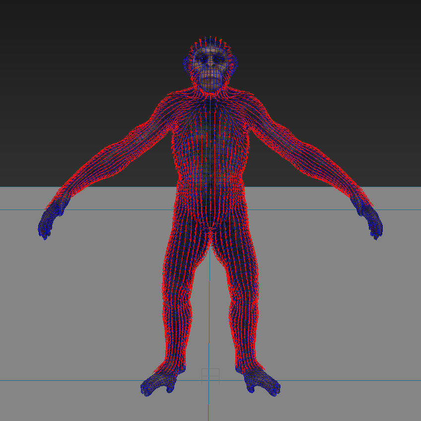 Low Poly Monkey Ape Chimp Chimpanzee Primate Early Man Low-poly 3D model_6