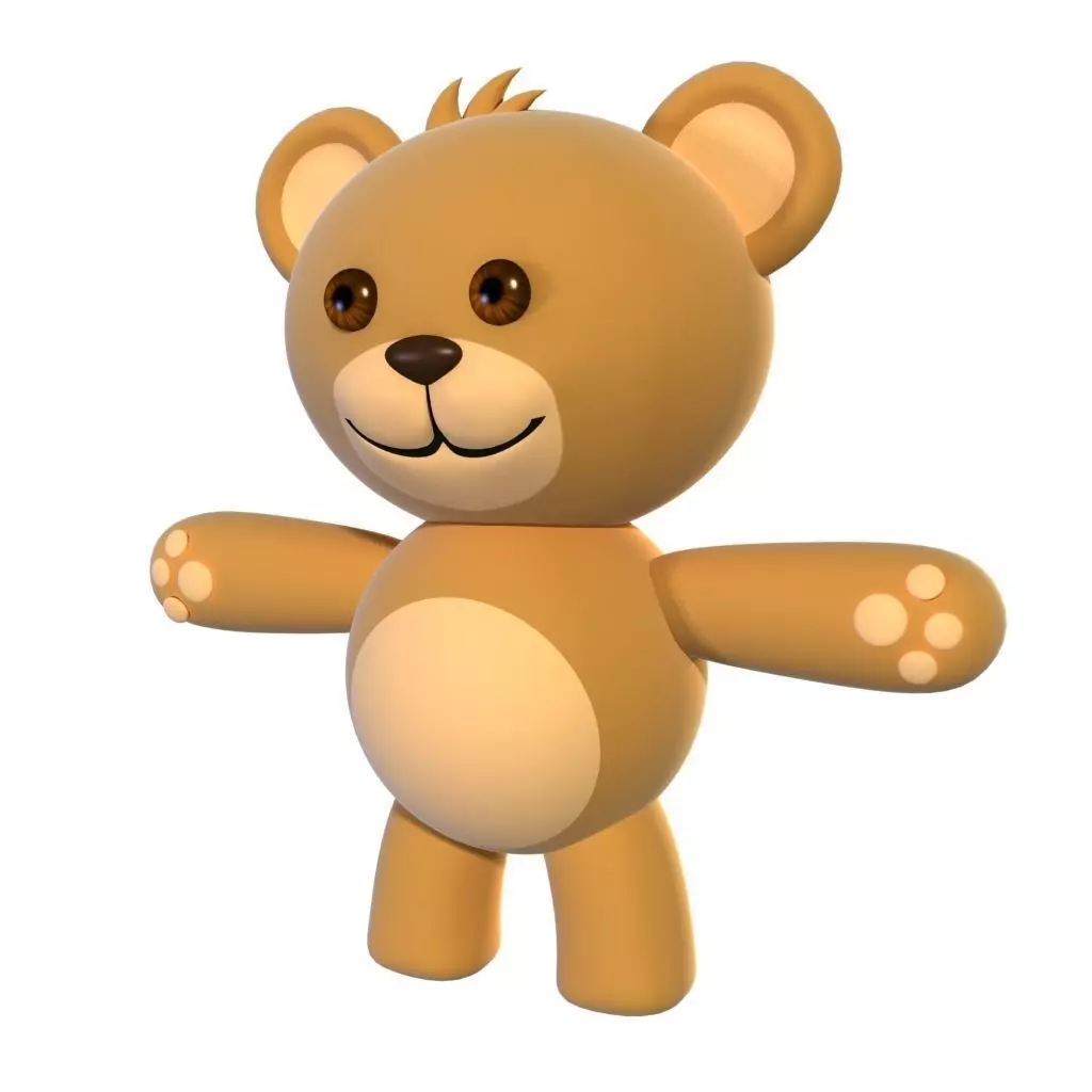 Cute Teddy Character 3D model Low-poly 3D model