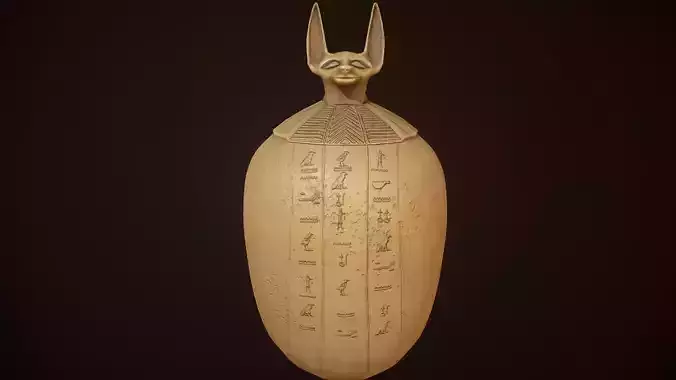 Egyptian canopic vase Low-poly 3D model