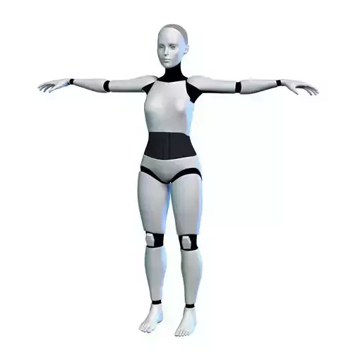 3D Cyborg Robot Girl Female Bot model