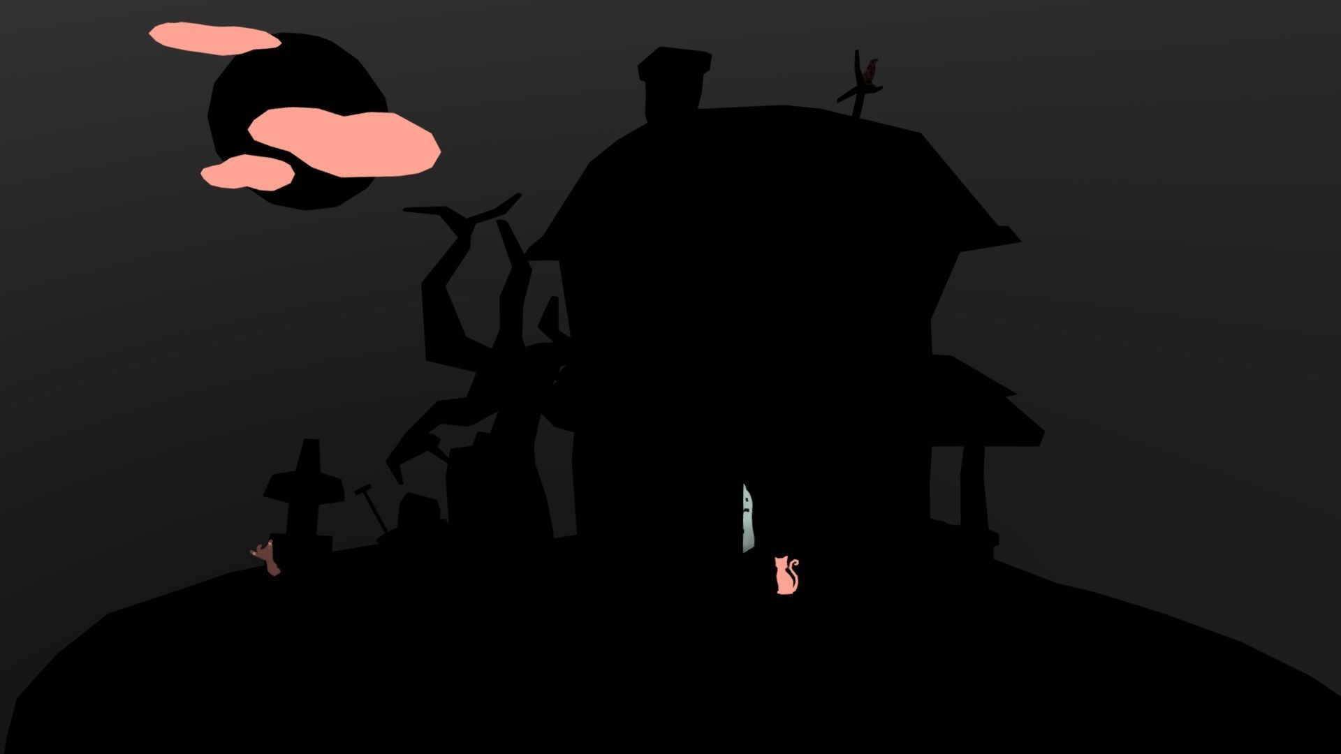 SpookHouse haunted house Low-poly 3D model_8