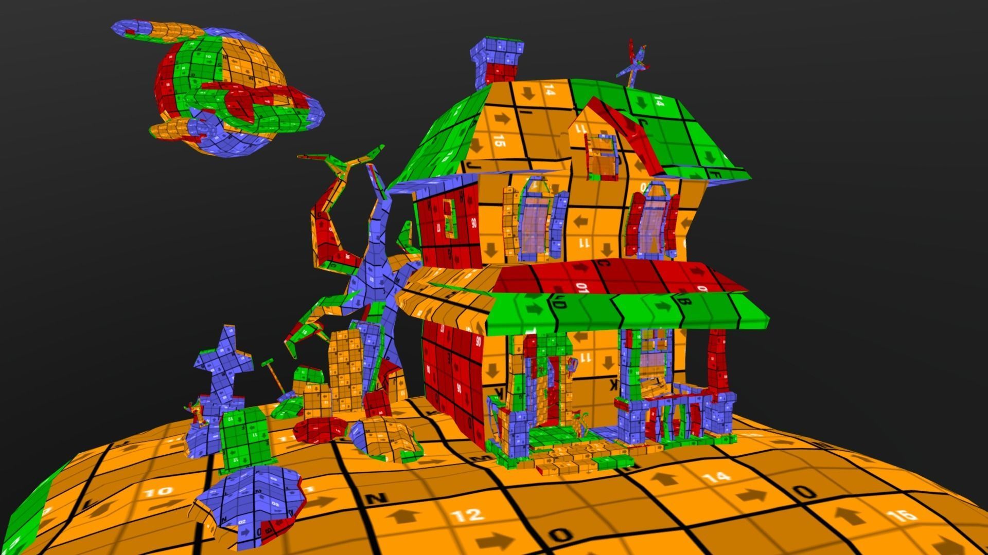 SpookHouse haunted house Low-poly 3D model_4