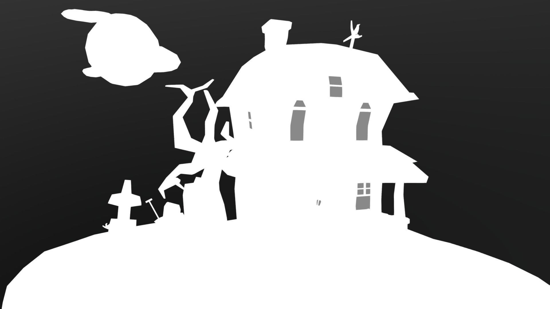 SpookHouse haunted house Low-poly 3D model_10
