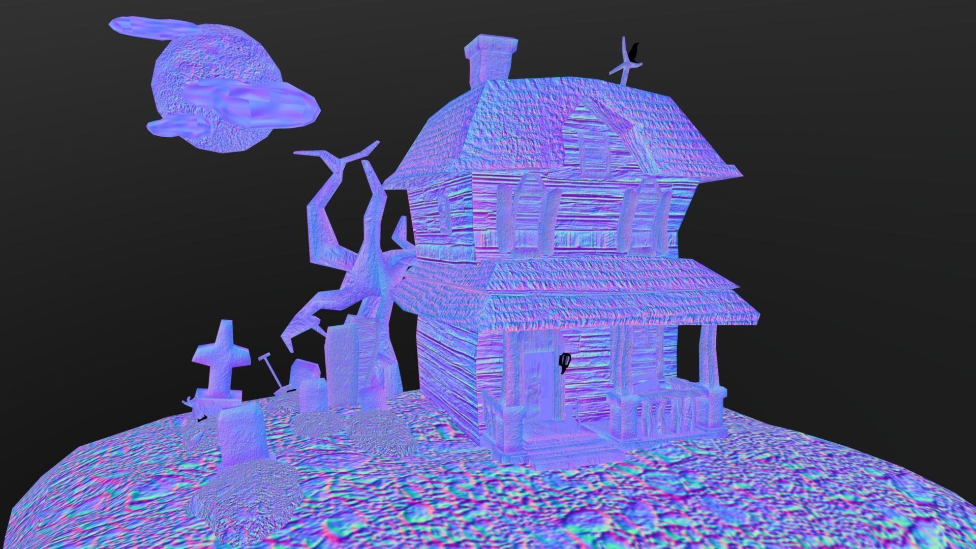 SpookHouse haunted house Low-poly 3D model_14