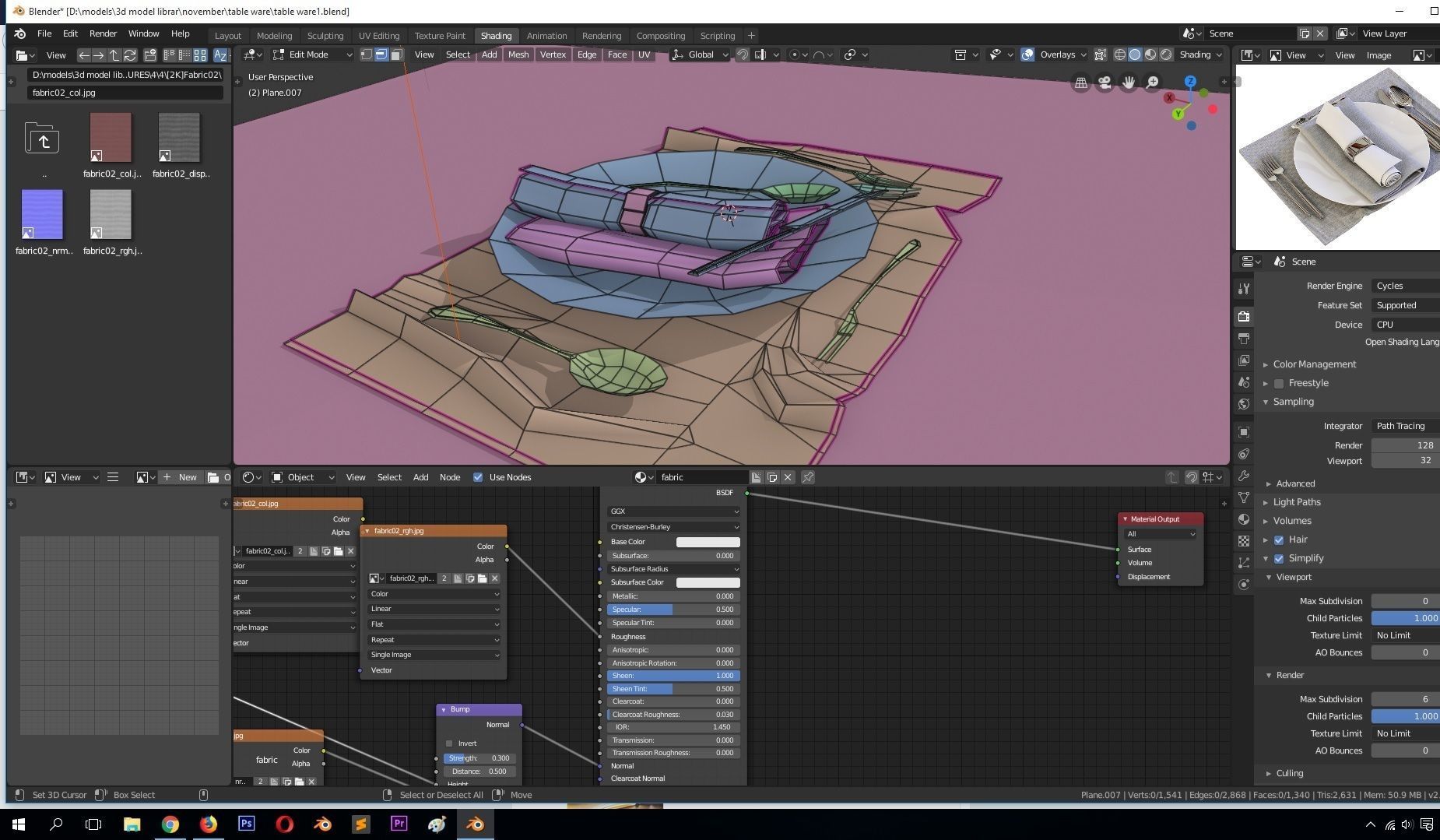 Dinnerware Set spoons folk and knives 3D model_7