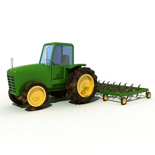 Cartoon Farm Tractor 3D model 3D model