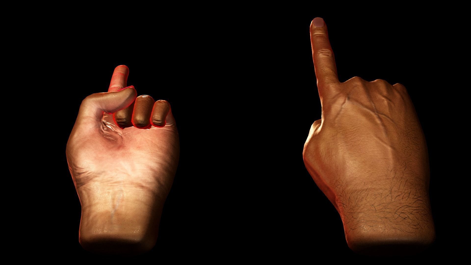 Male Hand Low-poly 3D model_5