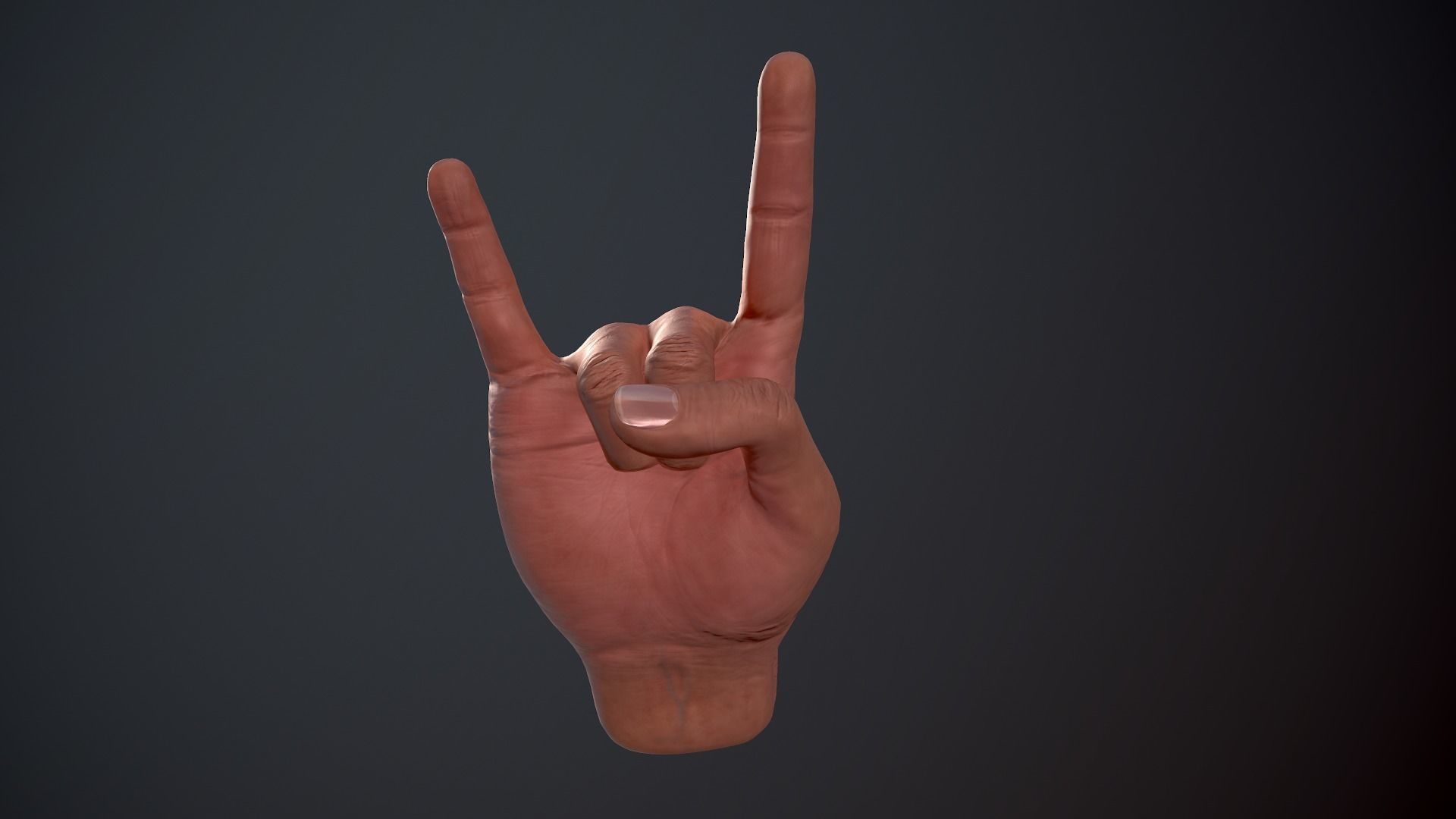 Male Hand Low-poly 3D model_16