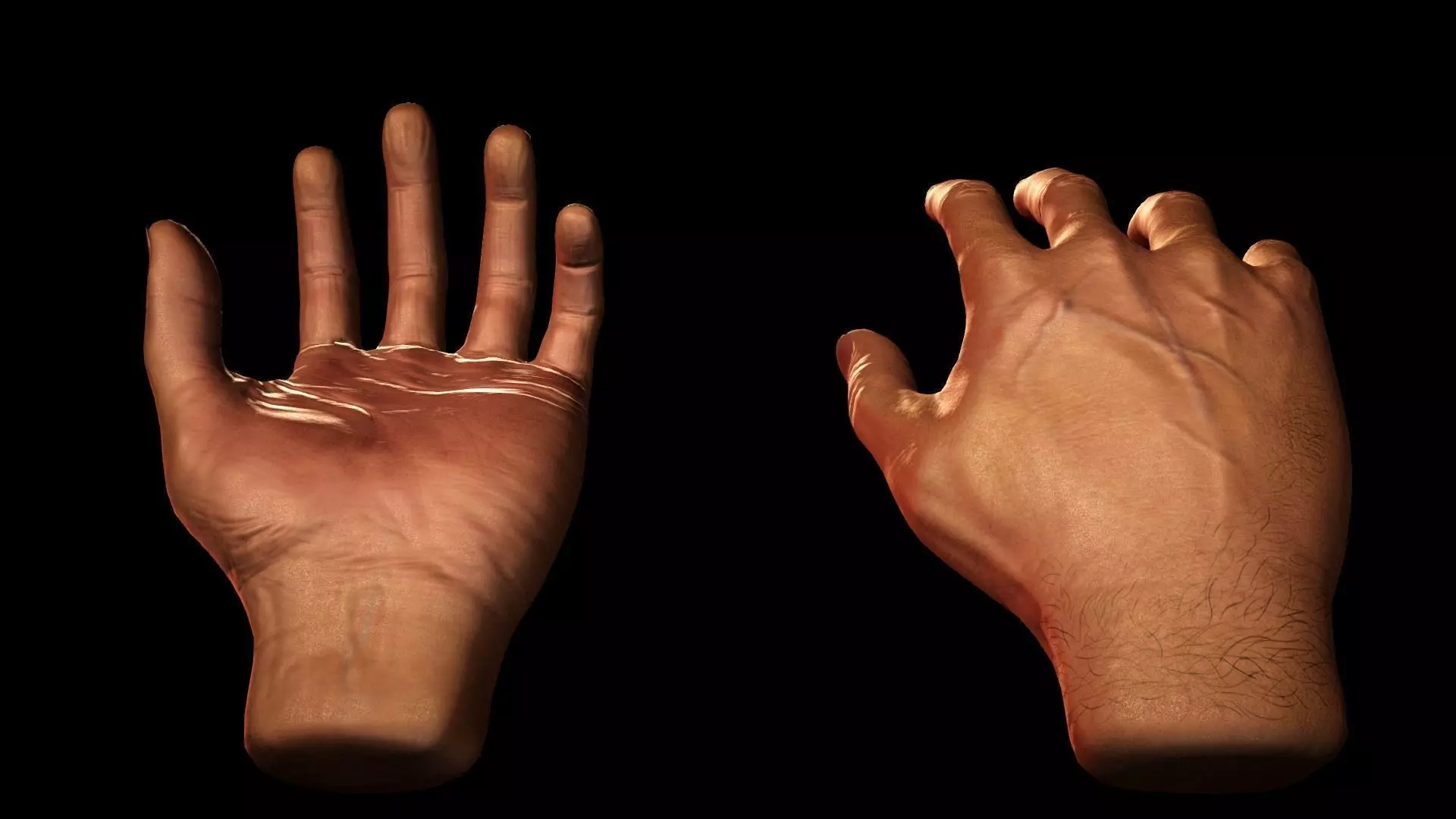 Male Hand Low-poly 3D model_0