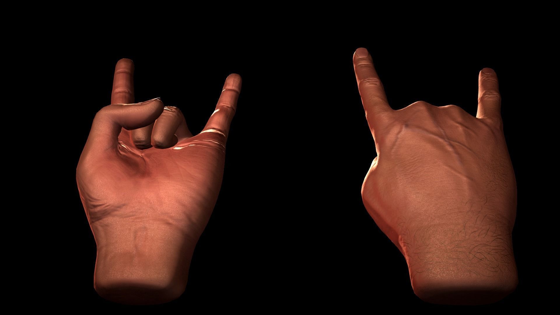 Male Hand Low-poly 3D model_3