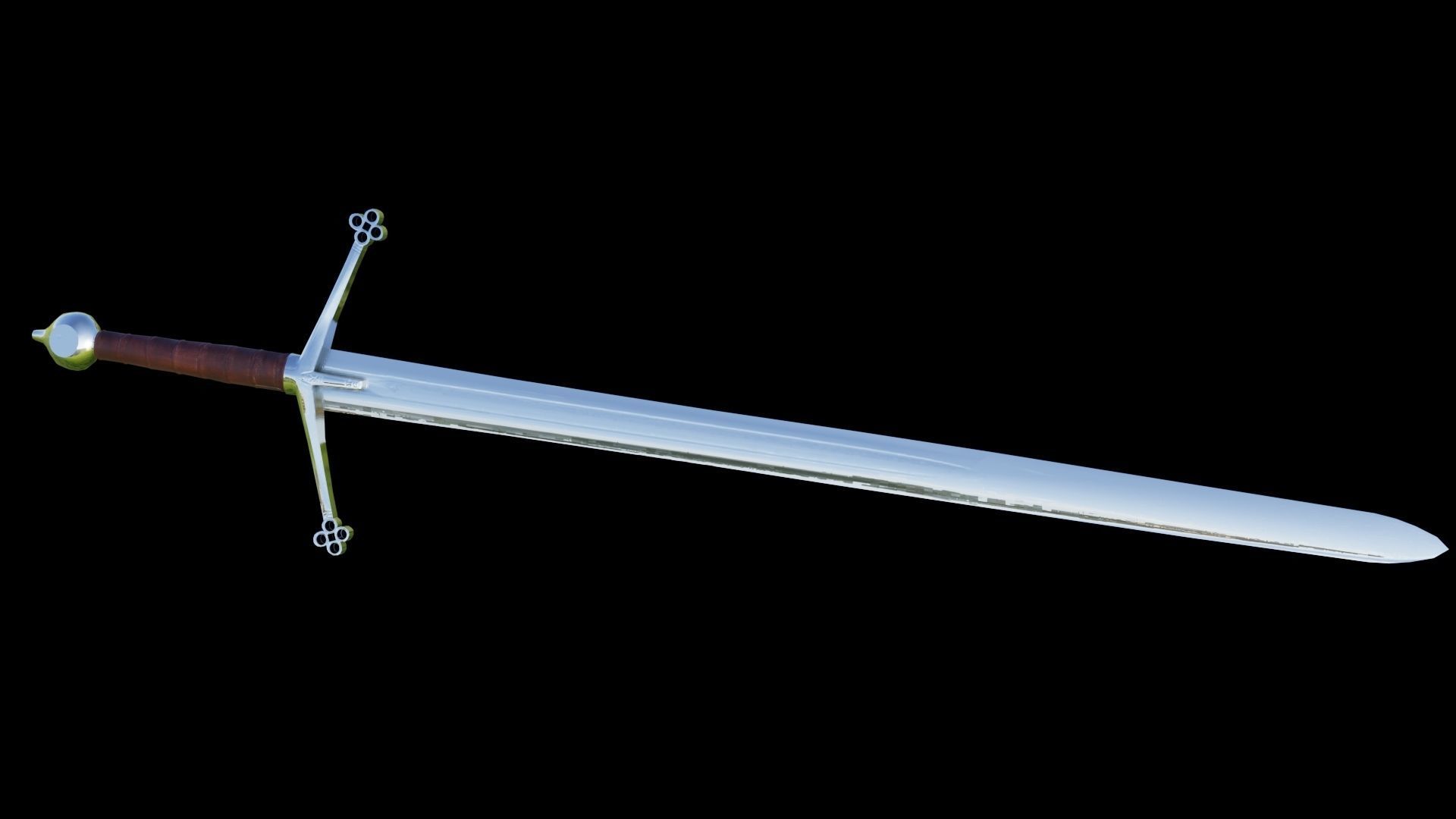 Scottish Claymore - long sword  Low-poly 3D model_4