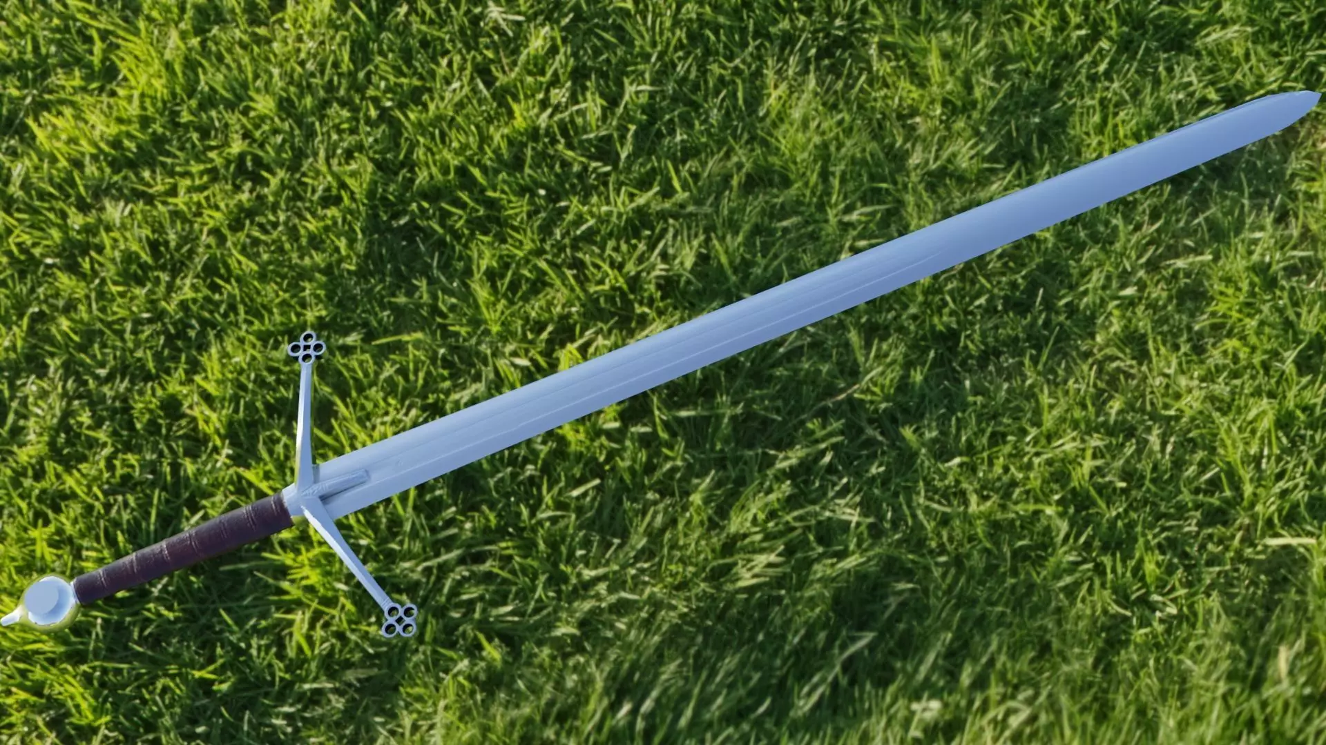 Scottish Claymore - long sword  Low-poly 3D model_0