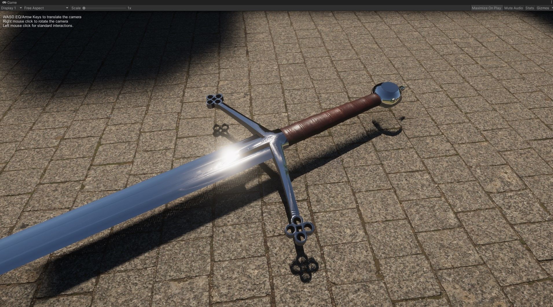 Scottish Claymore - long sword  Low-poly 3D model_8